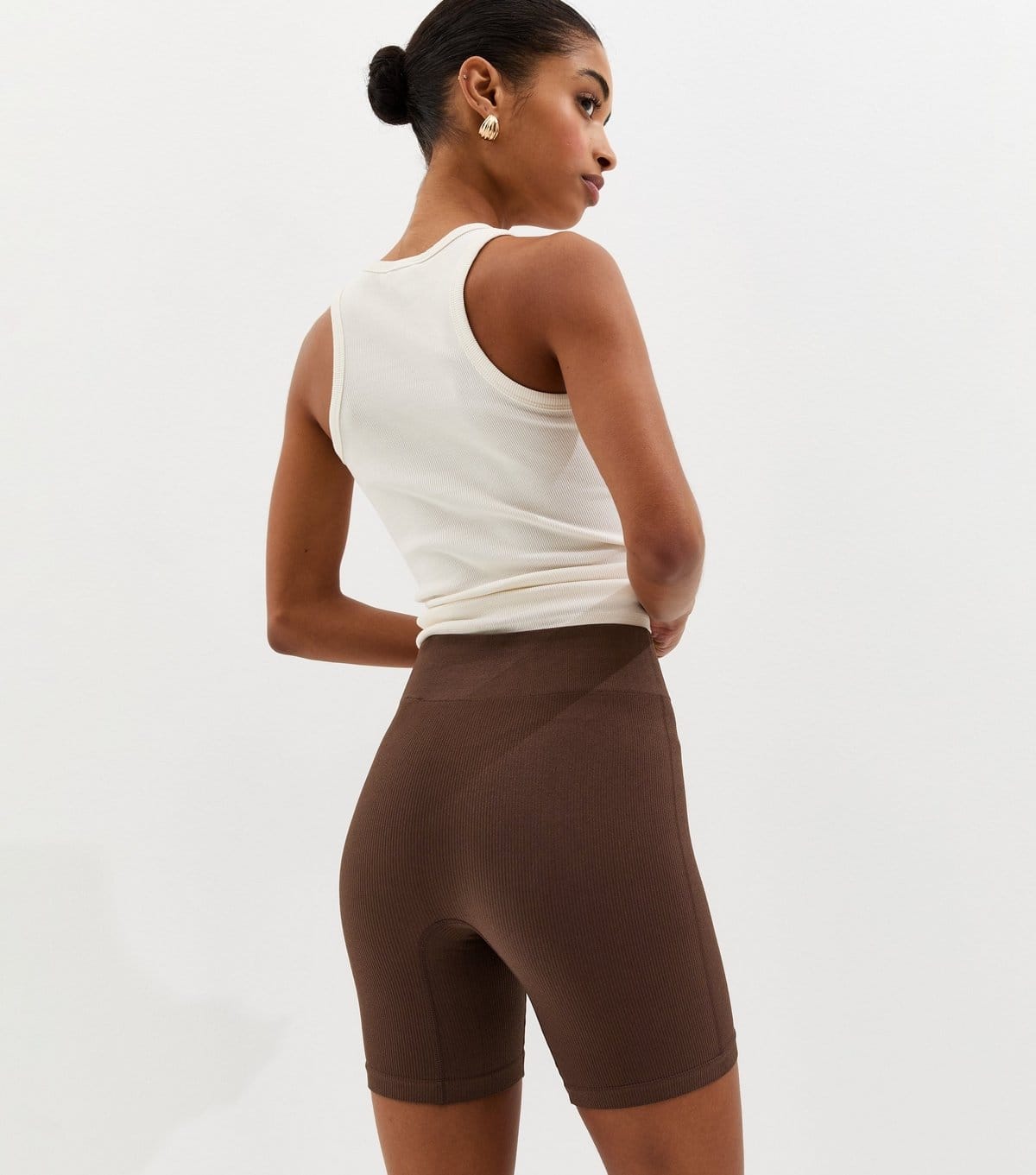 New Look Women's Dark Brown Seamless Cycling Short New Look - 4