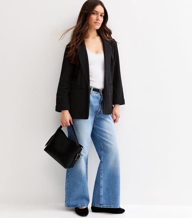 New Look Women's Petite Black Stretch Jersey Blazer New Look - 3