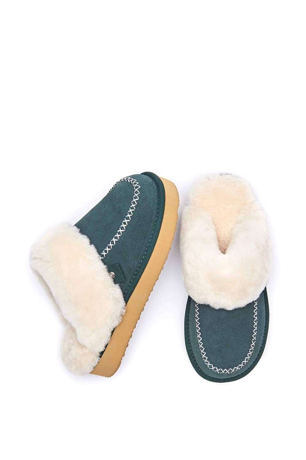 Moshulu Moshulu Women's 'Anzio' Slip On Sheepskin Slipper in Dark Green - 2