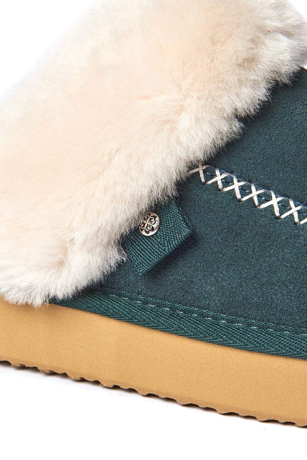 Moshulu Moshulu Women's 'Anzio' Slip On Sheepskin Slipper in Dark Green - 4