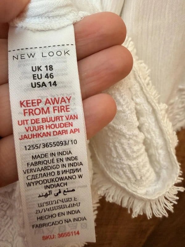 New Look White Lace Panel Swim Cover-Up Size 18