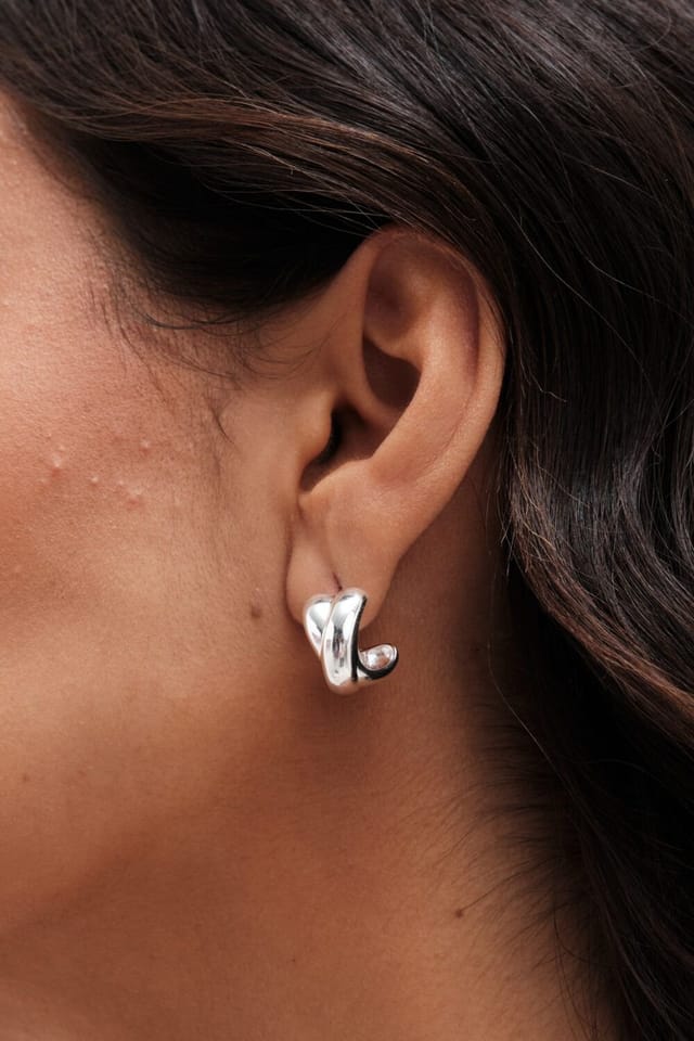 Simply Silver Simply Silver Women's Sterling Silver 925 Polished Kiss Hoop Earrings - 2