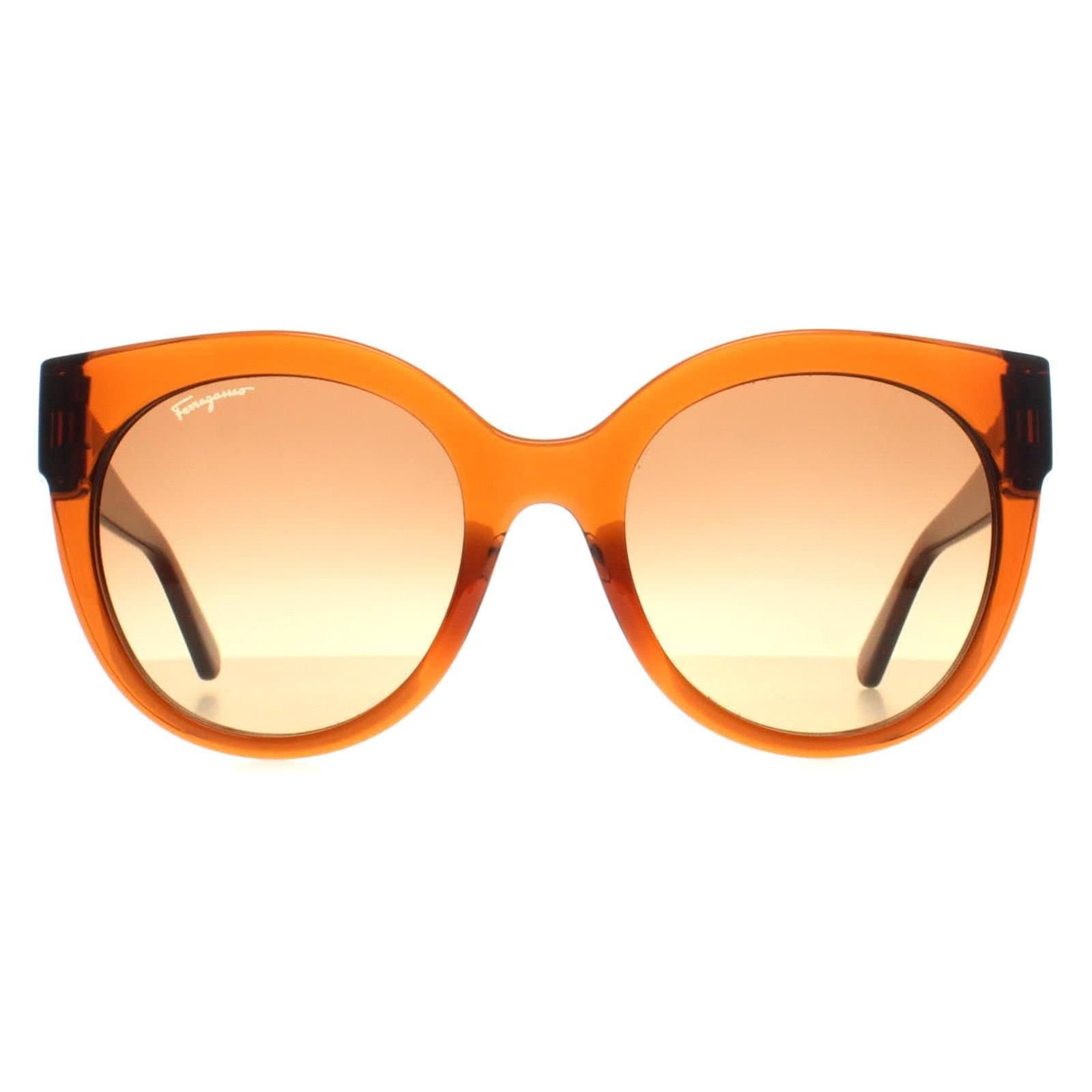 Salvatore Ferragamo Salvatore Ferragamo Women's Cat Eye Crystal Caramel Brown Gradient SF1031S