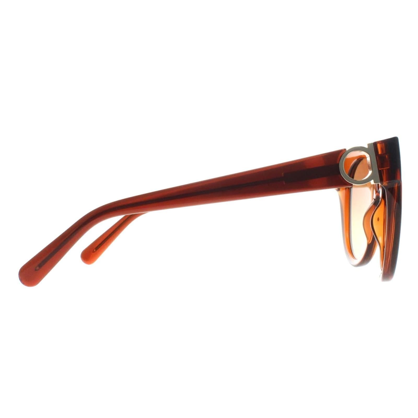 Salvatore Ferragamo Salvatore Ferragamo Women's Cat Eye Crystal Caramel Brown Gradient SF1031S - 4