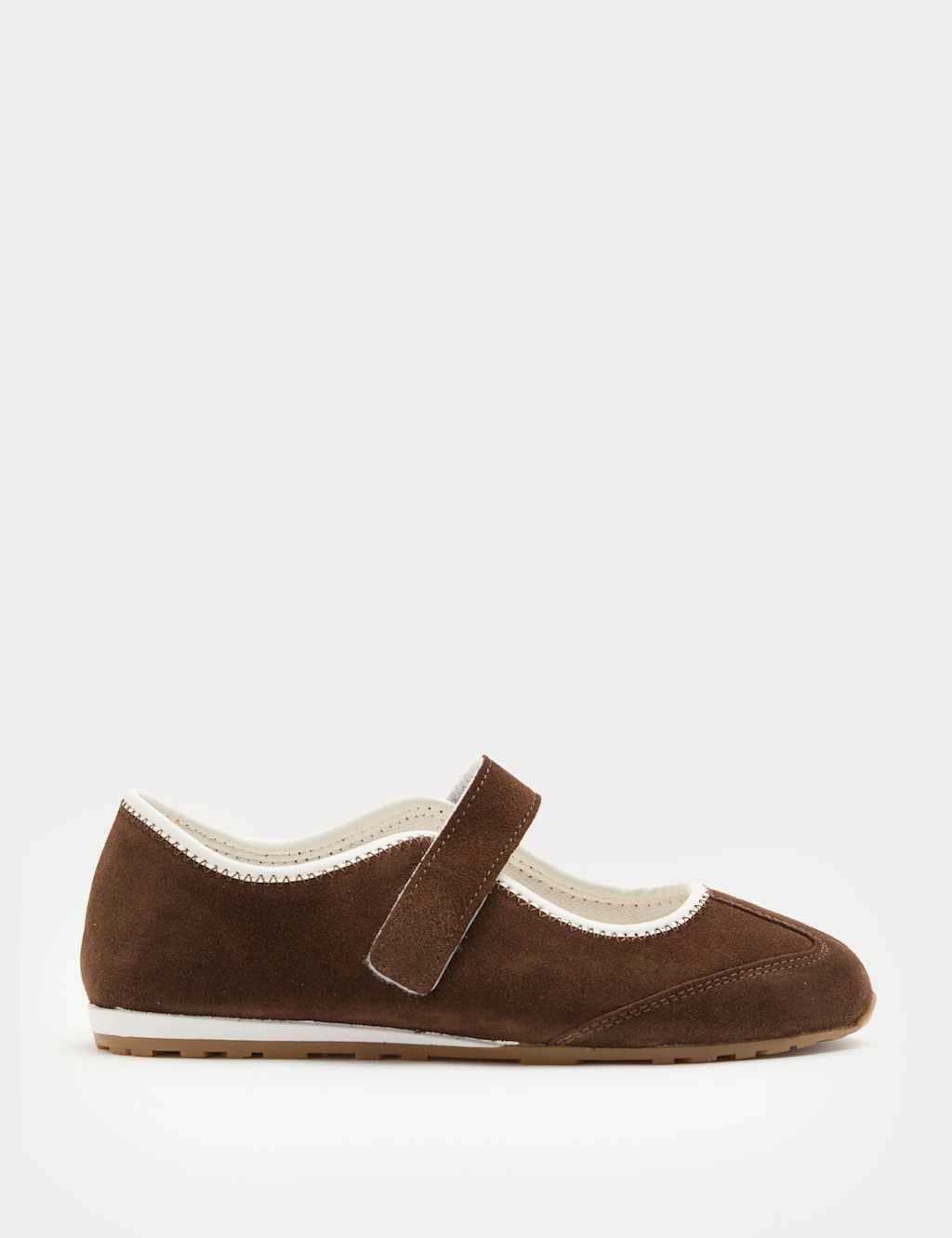 Marks & Spencer M&S Brown Suede Mary Jane Trainers