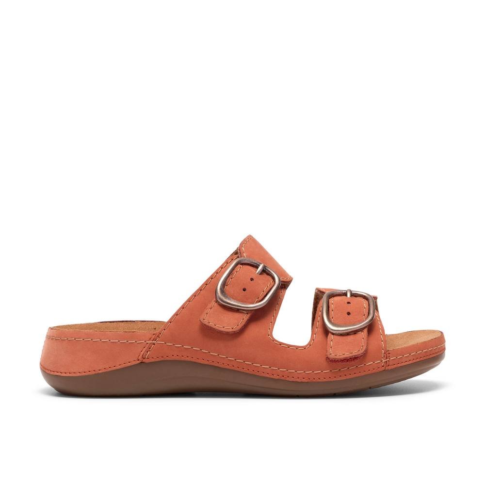 Clarks Clarks Women's Cecily Step Burnt Orange Flat Sandals, Sliders - 2