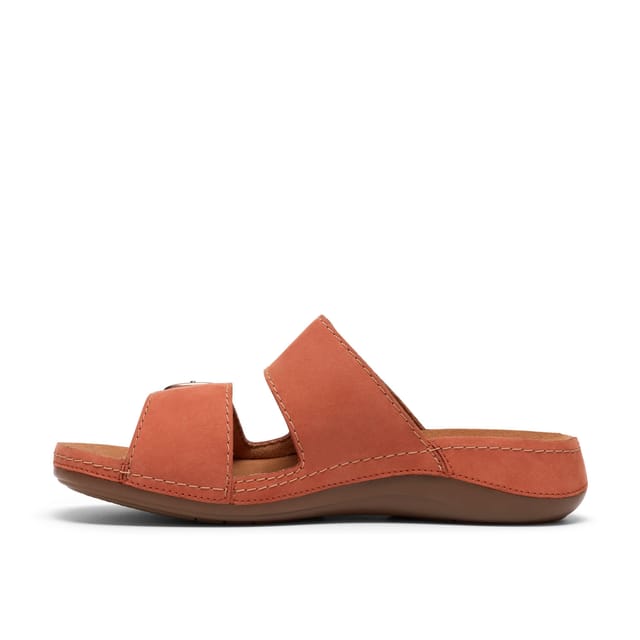 Clarks Clarks Women's Cecily Step Burnt Orange Flat Sandals, Sliders - 2