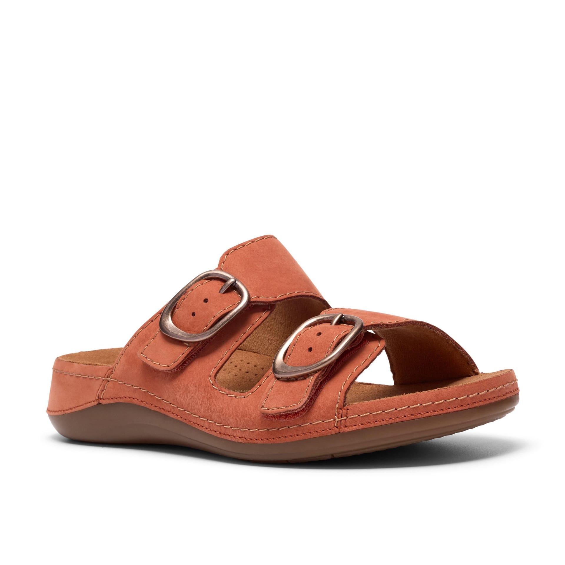 Clarks Clarks Women's Cecily Step Burnt Orange Flat Sandals, Sliders - 4
