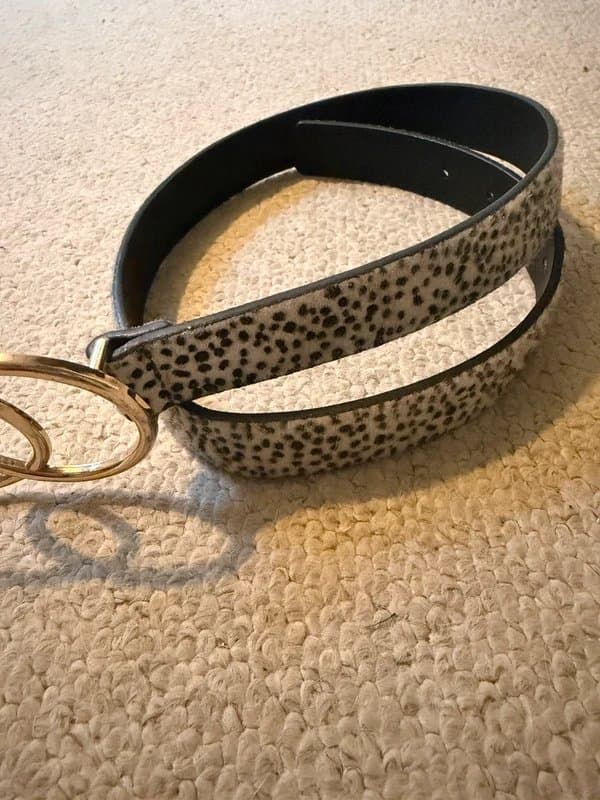 ASOS ASOS black & white leopard print belt XS