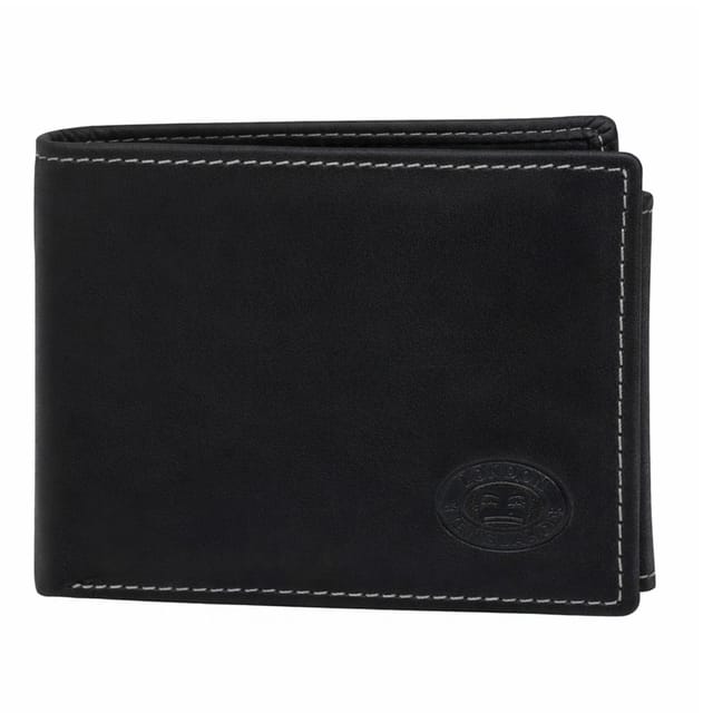 London Leathergoods London Leathergoods Men's Leather RFID Coin Pocket ID Wallet in Black - 2