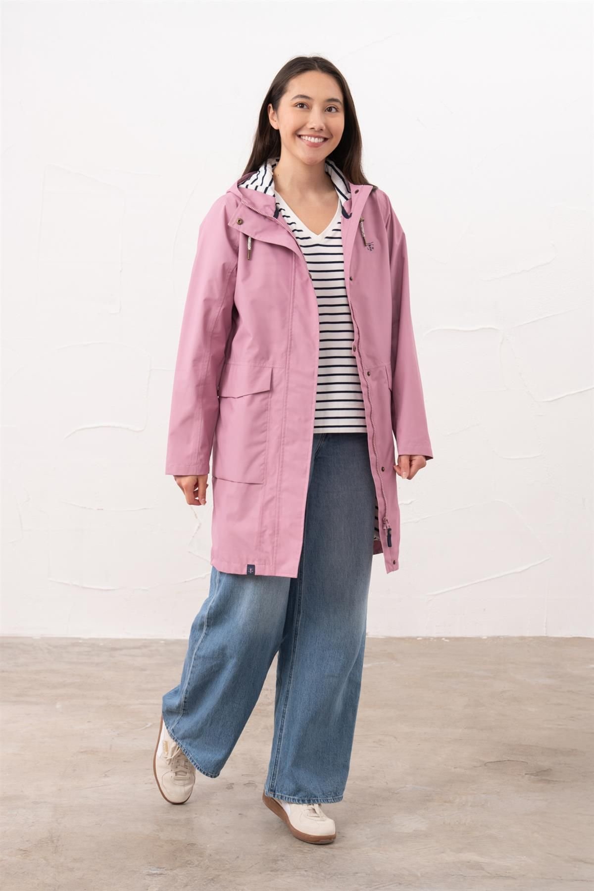 Lighthouse Clothing Lighthouse Clothing Women's Long Beachcomber Jacket Spring Summer Outdoor Coat in Pale Pink - 4