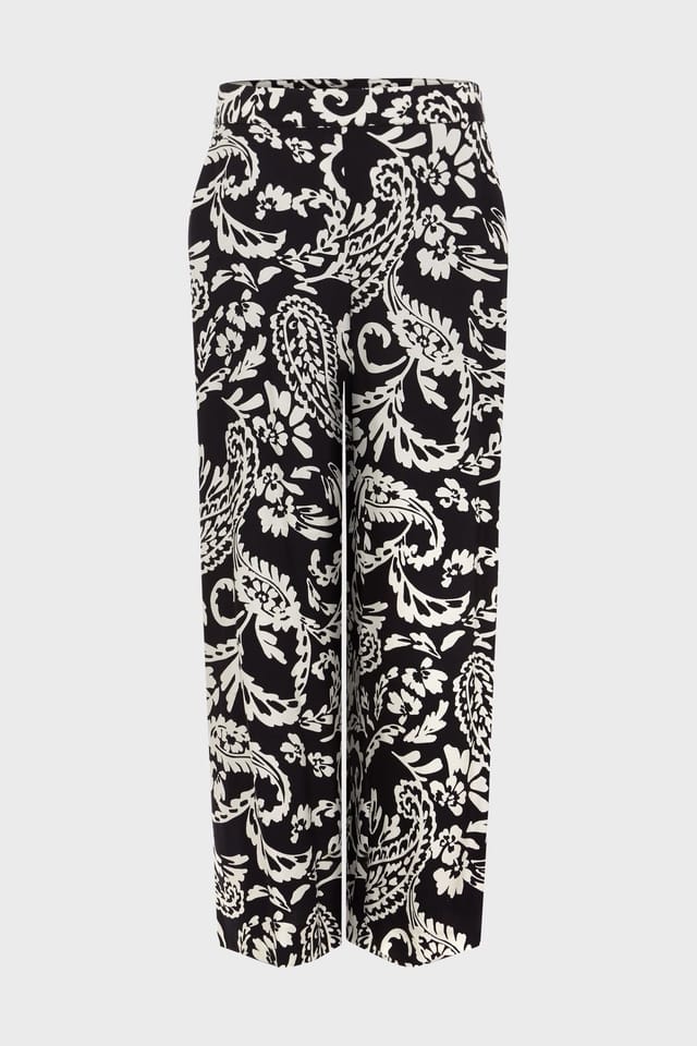 Hobbs London Hobbs London Women's Ashlyn Cropped Wide Leg Trouser in Dark Navy - 2