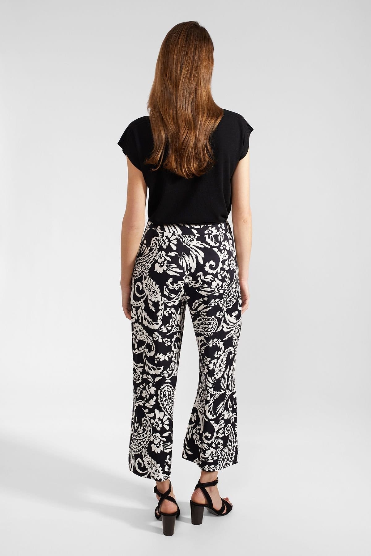 Hobbs London Hobbs London Women's Ashlyn Cropped Wide Leg Trouser in Dark Navy - 4