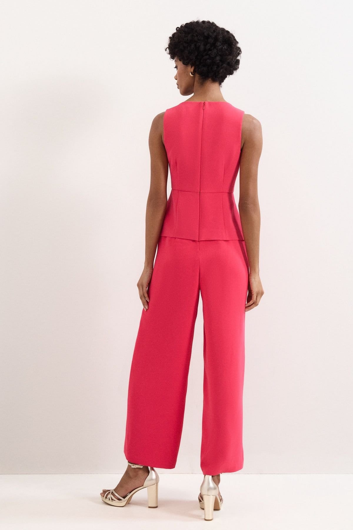 Phase Eight Phase Eight Women's Jovelle Square Neck Peplum Jumpsuit in Bright Pink - 4