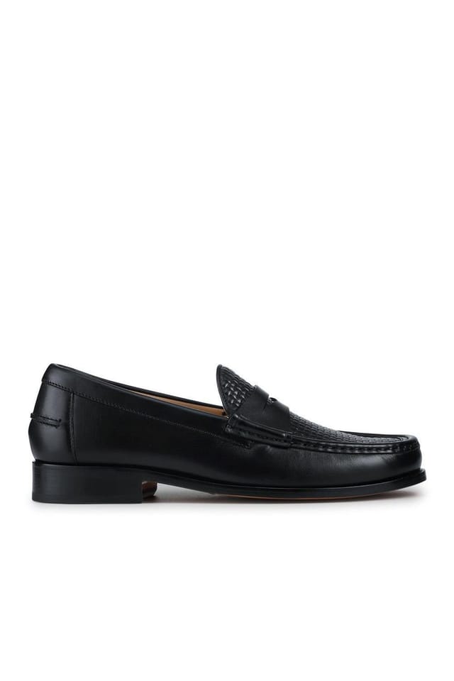 Jones Bootmaker Jones Bootmaker Men's Quill Smart Leather Penny Loafers in Dark Brown - 2
