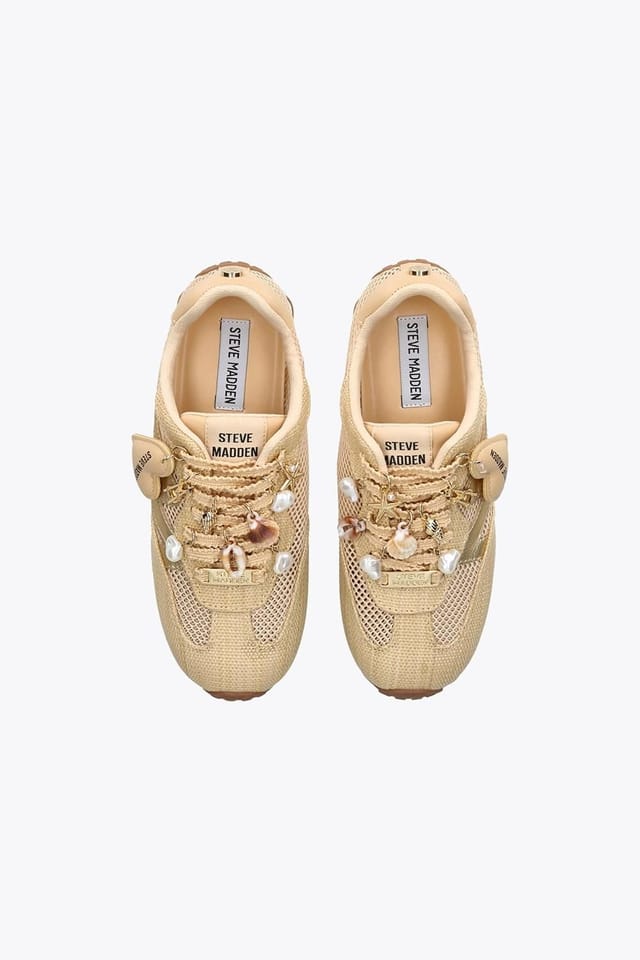 Steve Madden STEVE MADDEN Women's 'Coheart Beige' Fabric Trainers in Beige - 2