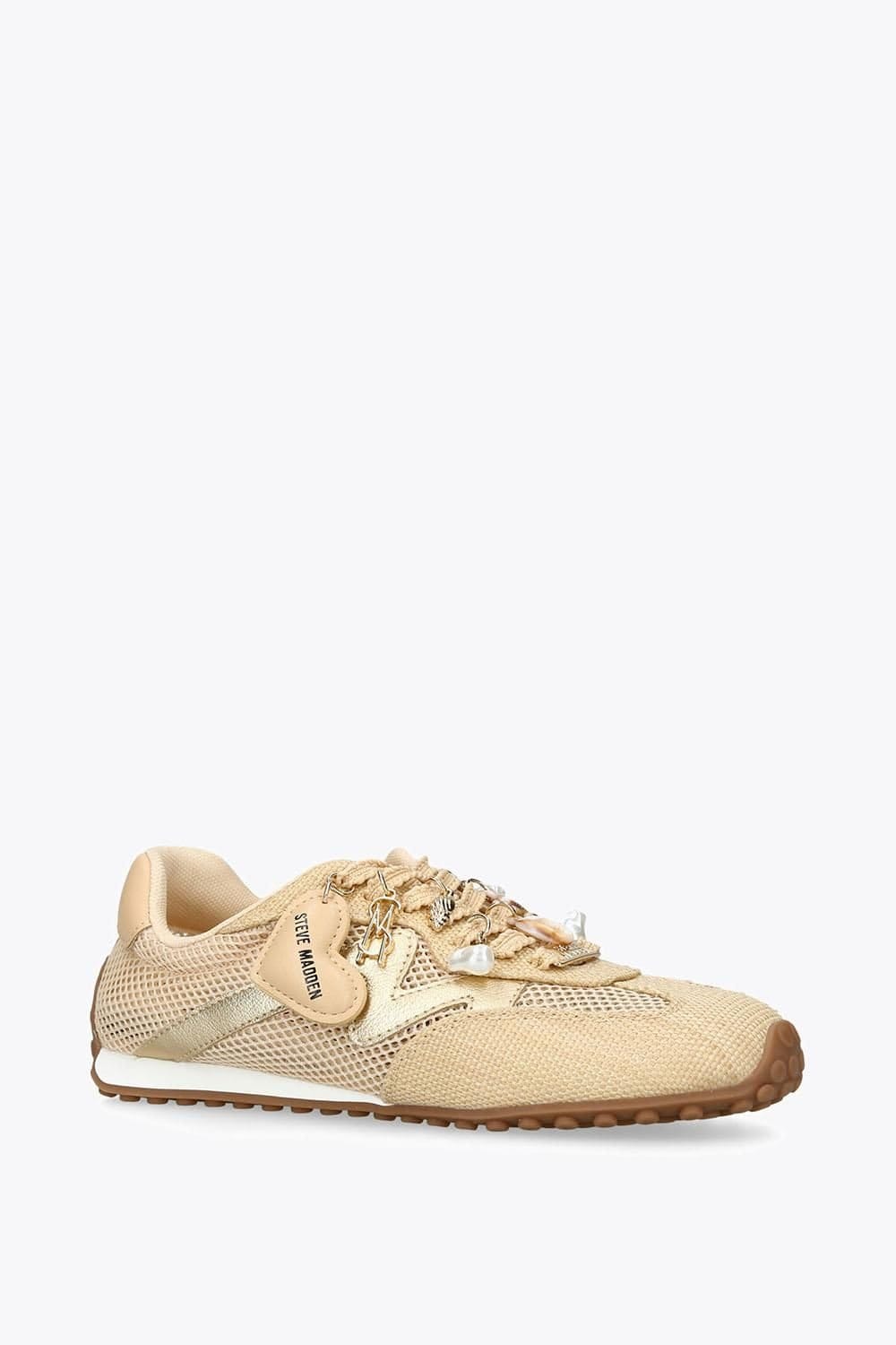 Steve Madden STEVE MADDEN Women's 'Coheart Beige' Fabric Trainers in Beige - 4