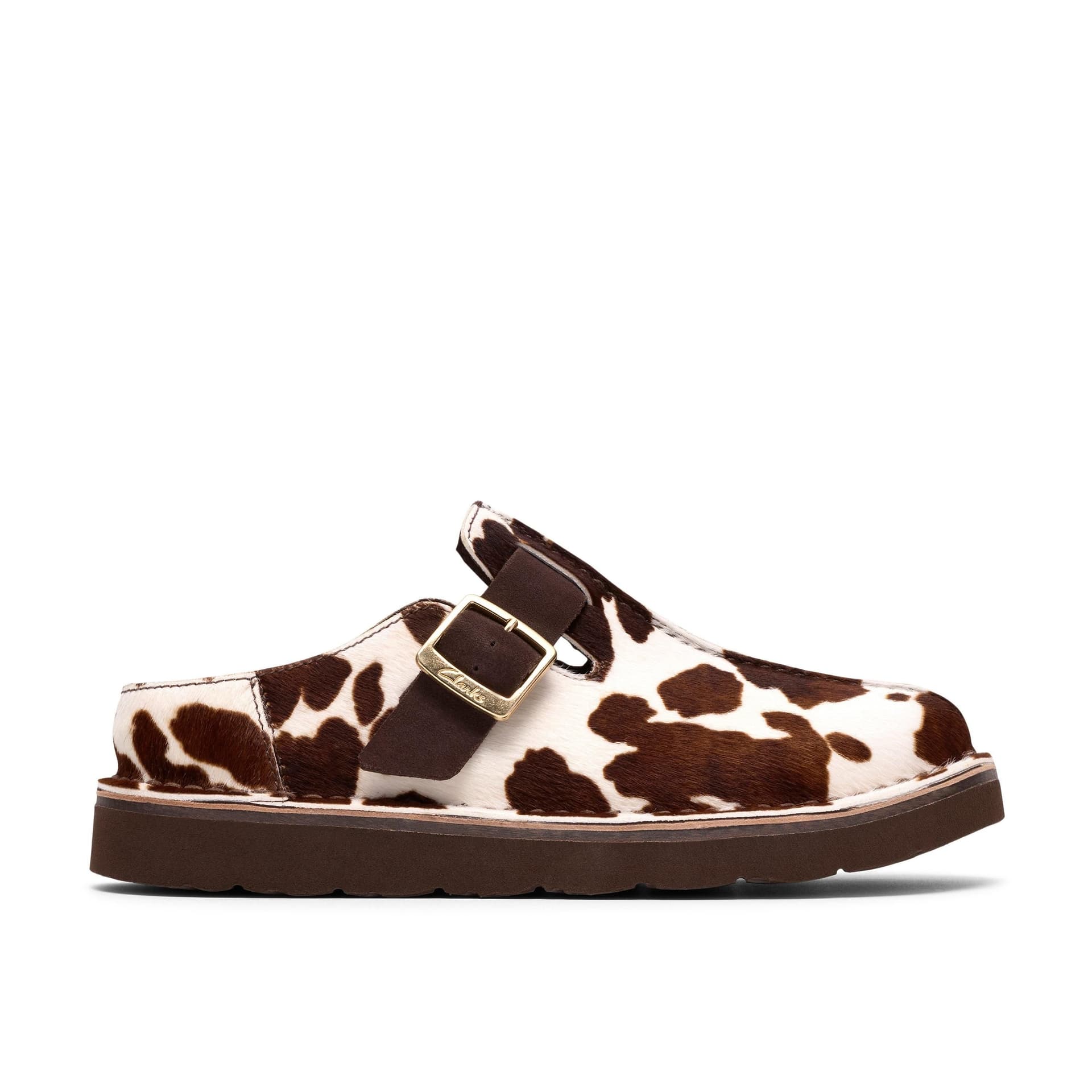 Clarks Clarks Women's Solsbury Mule Cow Print Mules, Slip Ons in Brown
