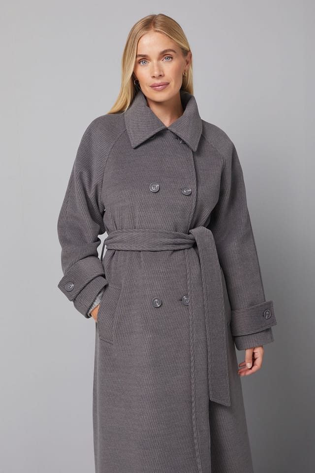 Wallis Wallis Women's Petite Maxi Double Breasted Car Coat in Grey - 2