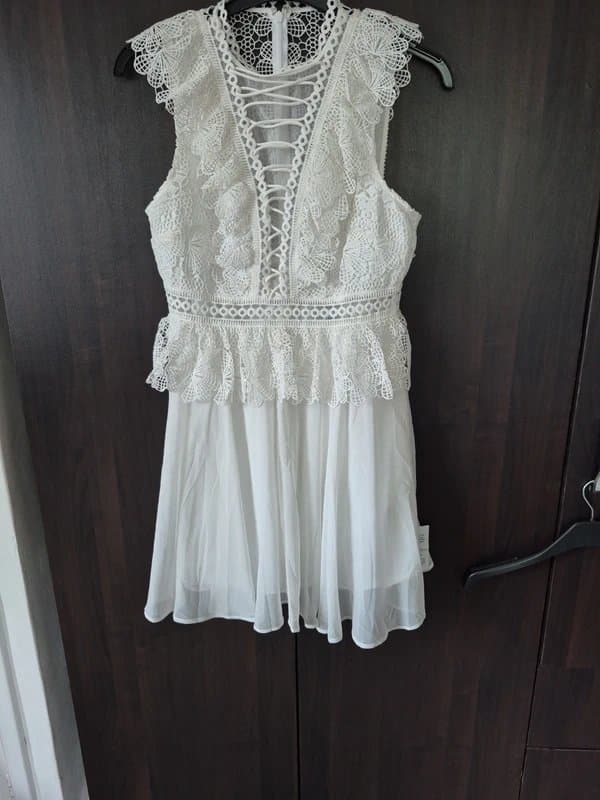 ASOS New Asos  Lined Lace & Chiffon Dress Size 12