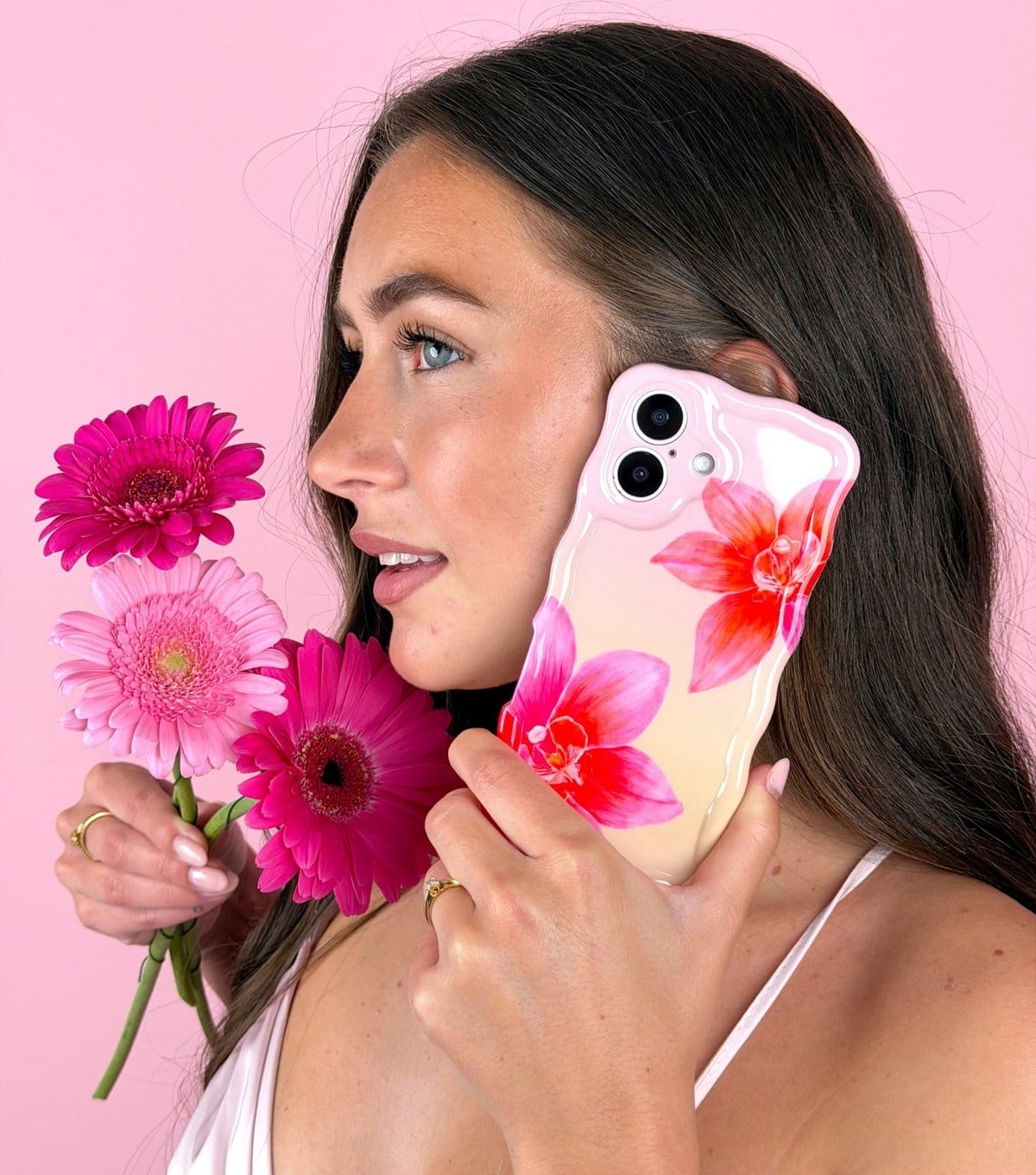 Coconut Lane Light Pink Sunset Flower Phone Case Coconut Lane New Look - 4