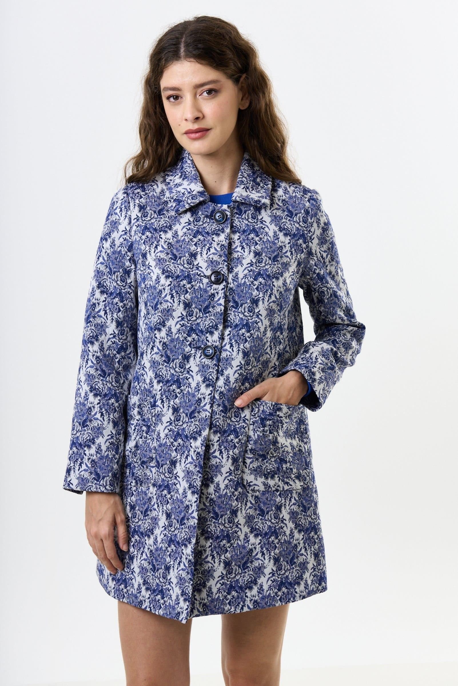 Louche Louche Women's Dryden Wedgewood Jacquard Short Coat