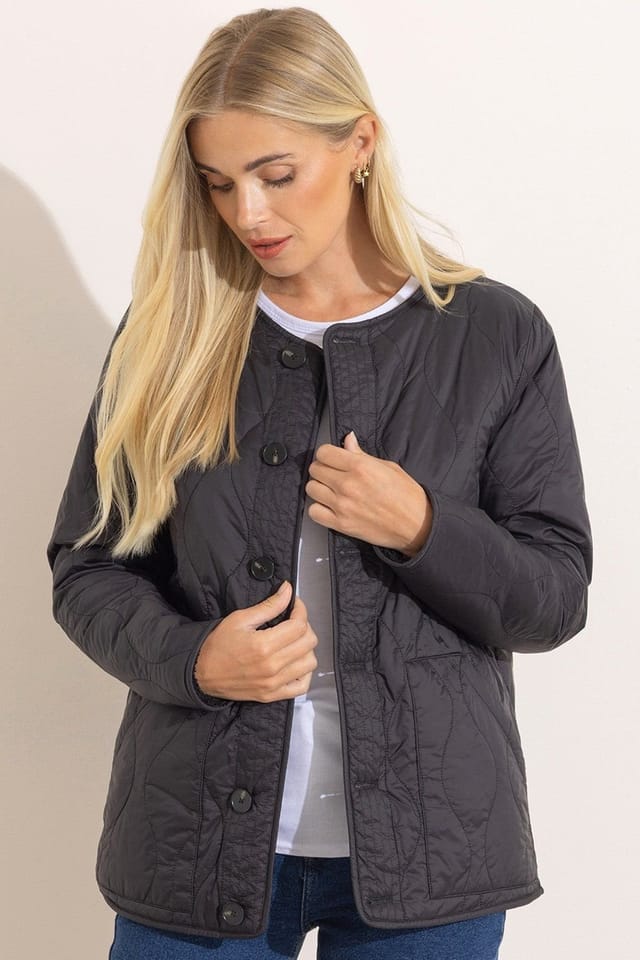 Klass. Klass. Women's Reversible Teddy Borg & Padded Jacket in Black - 2