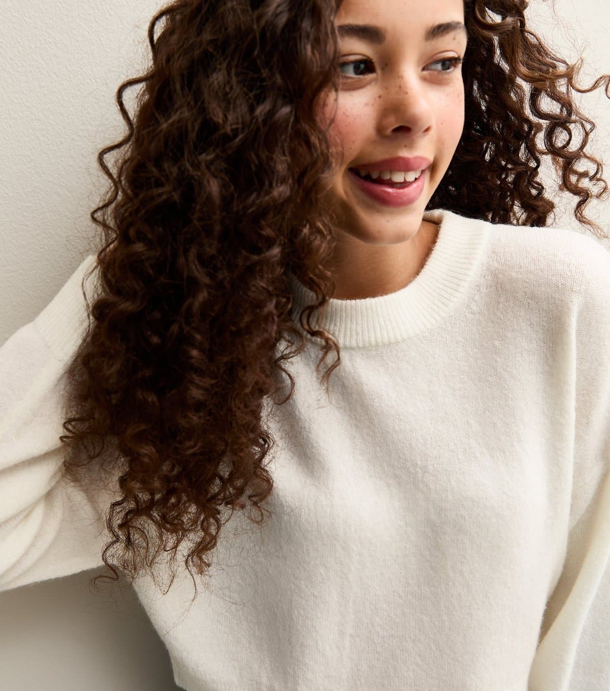 New Look Girls' Cream Crew Neck Jumper New Look