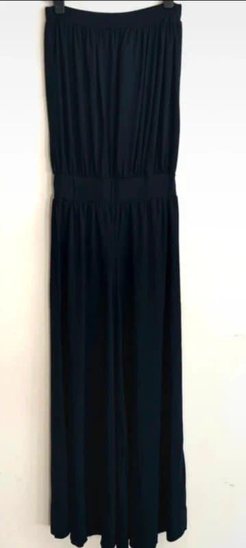 LOVE LABEL 💙 Navy Wide Leg Jumpsuit UK 10 Love Label Strapless Bandeau Summer Holiday Chic