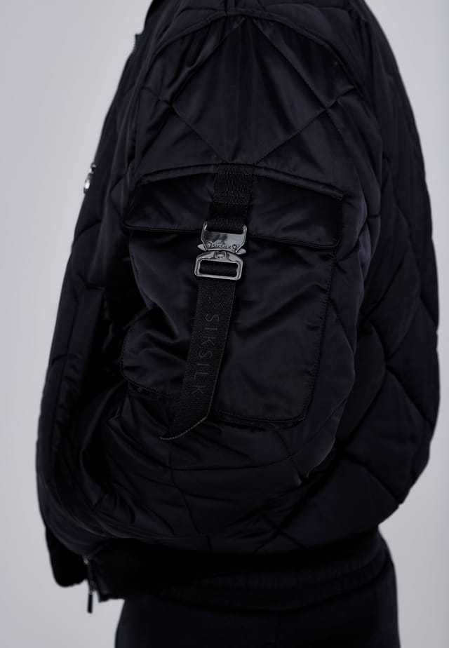 SikSilk SikSilk Men's Bomber Jacket in Black - 2