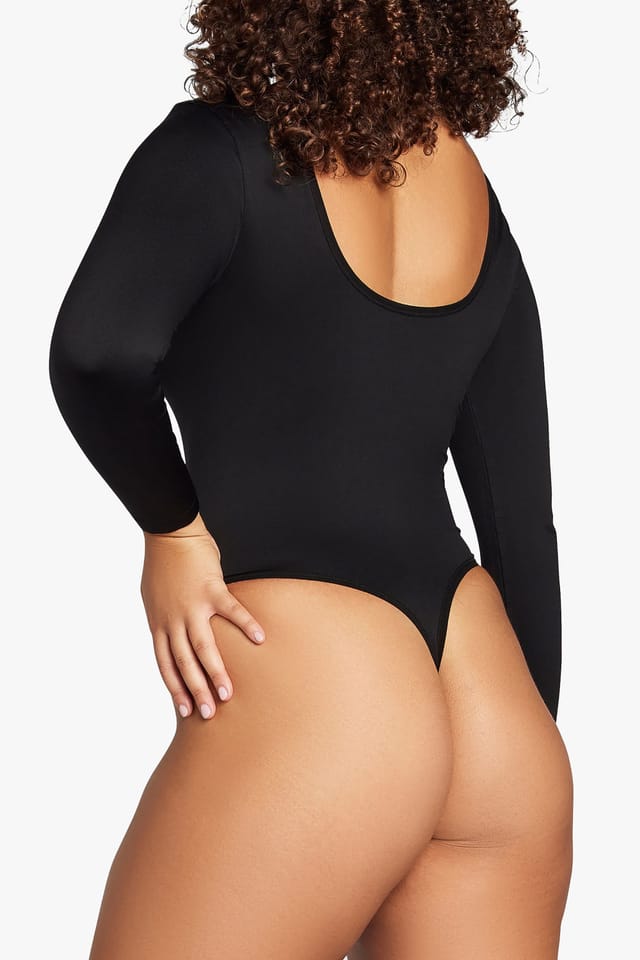 Heist Heist Women's The Softskin Scoop Back Long Sleeve Bodysuit in Black - 3