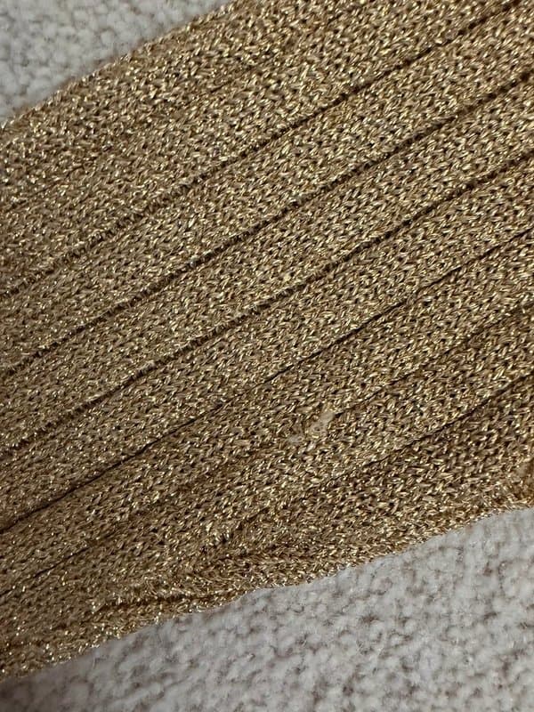 Never Fully Dressed Never fully dressed gold metallic knitted maxi dress size Small