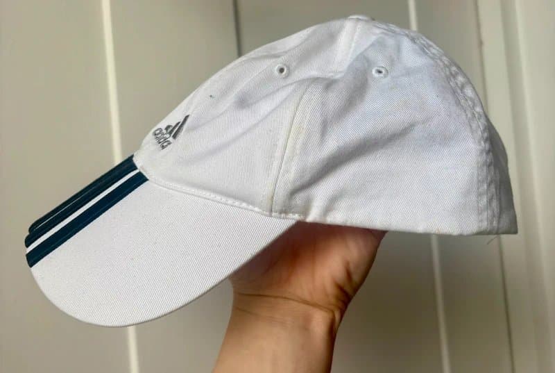 adidas adidas White 3-Stripe Baseball Cap – One Size