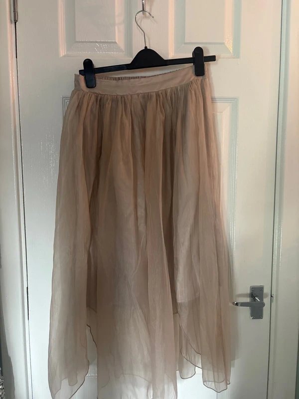 New Look New look size 10 tulle style midi skirt beige - 1
