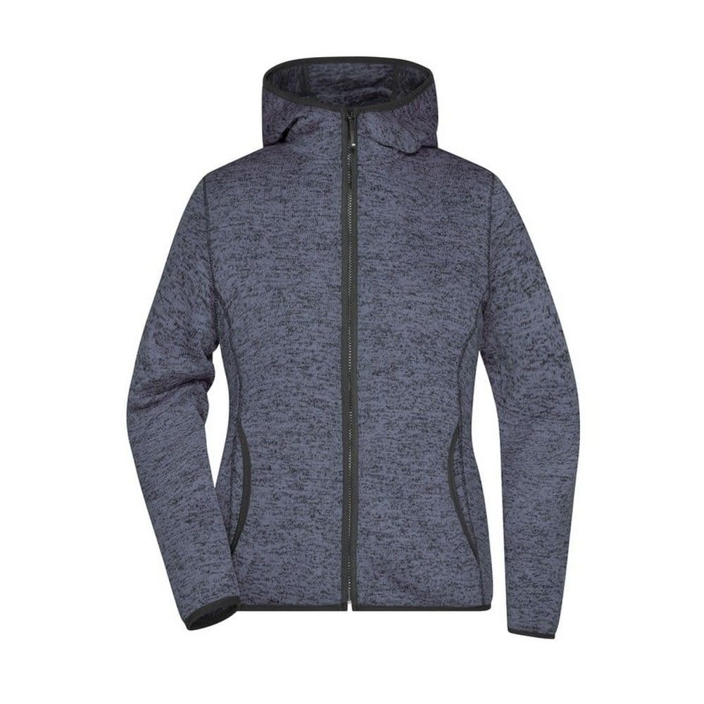 James and Nicholson Women's Dark Grey Fleece Hoodie