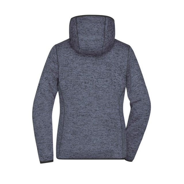 James and Nicholson James and Nicholson Women's Knitted Fleece Hoodie in Dark Grey - 2