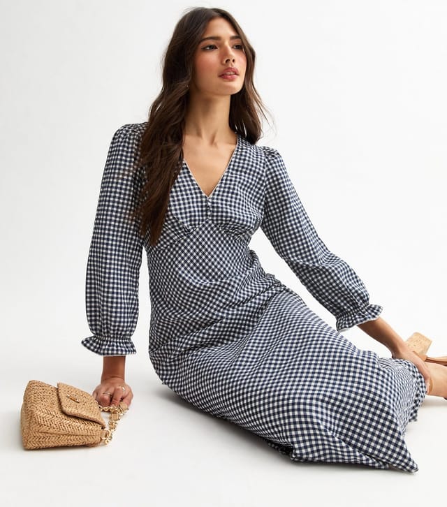 New Look Women's Blue Gingham Check Midi Dress New Look - 2