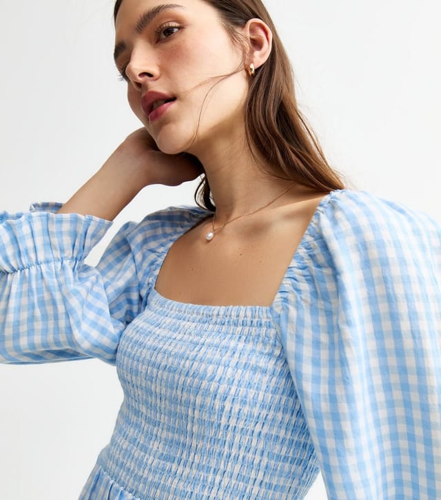 New Look Women's Blue Gingham Check Midi Dress New Look - 3