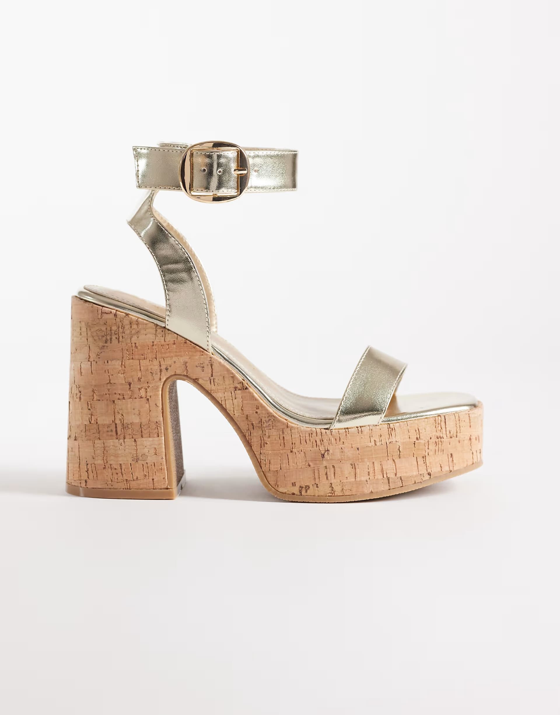 ASOS ASOS Gold Cork Wedge Sandals