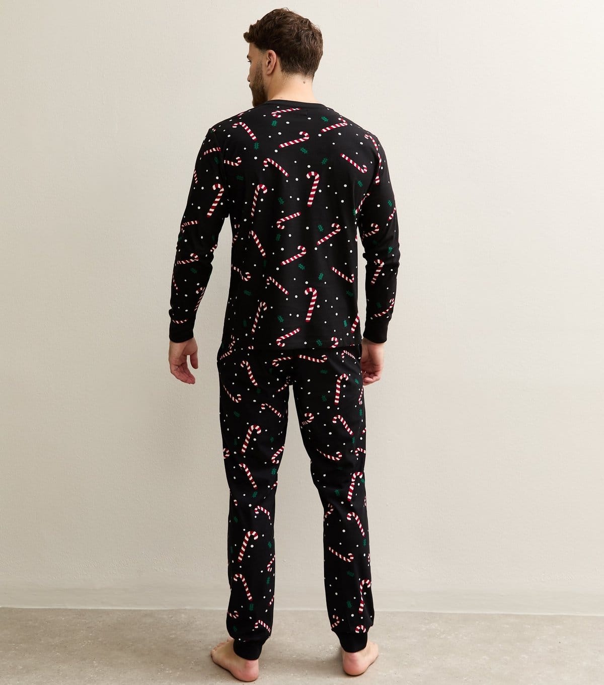 jack & jones Men's Black Candy Cane Printed Lounge Set Jack & Jones New Look - 4