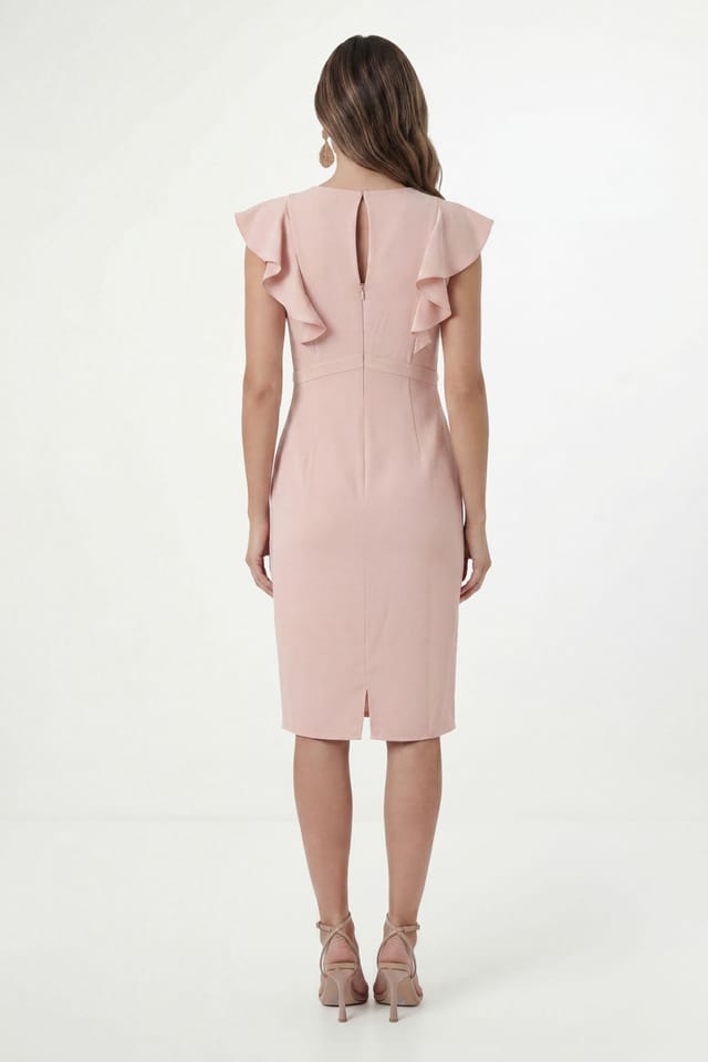 Wallis Wallis Women's Petite Crepe Embellsihed Pencil Dress in Blush - 3