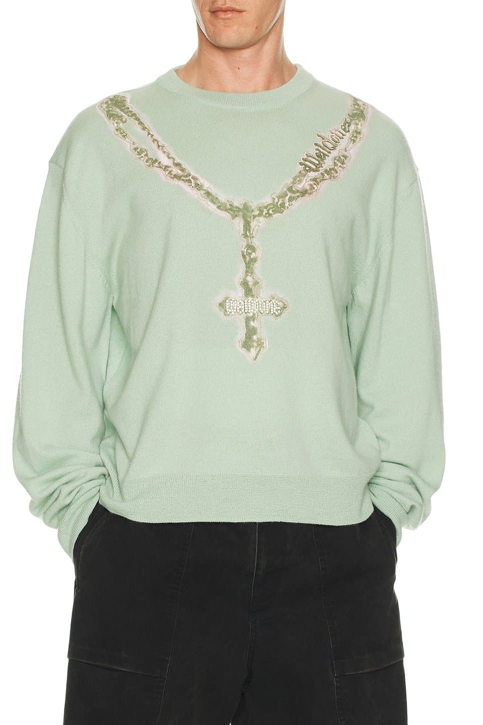 revolve Pearl Logo Necklace Print Pullover