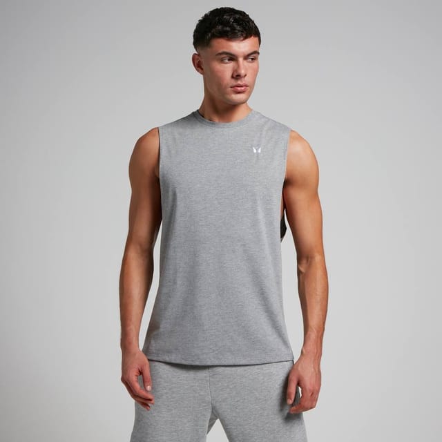 MyProtein Myprotein Men's Rest Day Drop Armhole Tank Top in Grey - 2