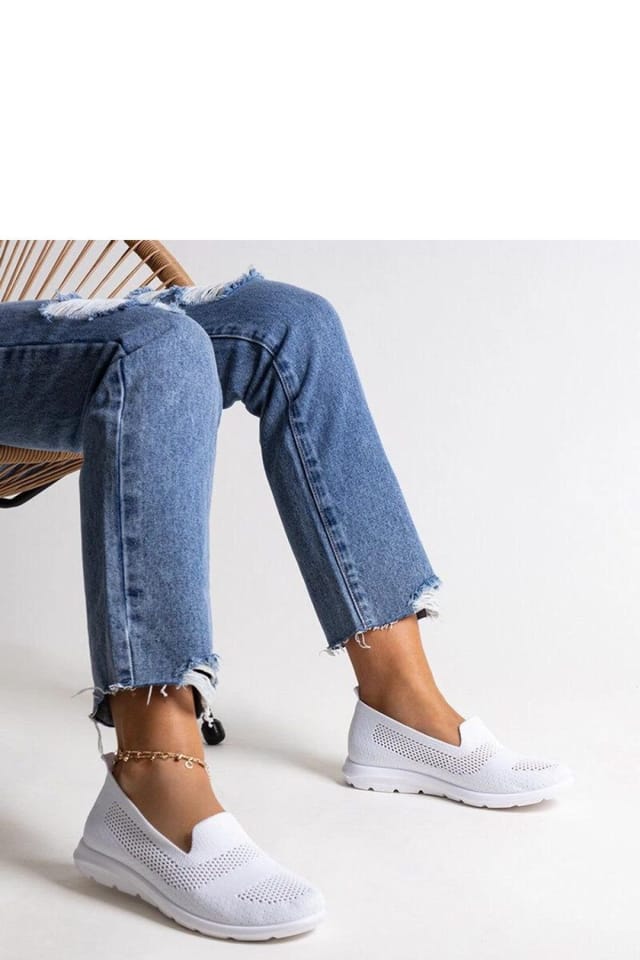 Love Lace Love Lace Women's Slip On Sneakers With Foam Sole Low Almond Toe Perforated in White - 3