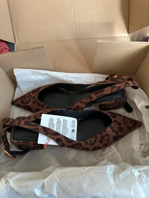 ASOS ASOS Sienna Mid Block Heel pointed leopard shoes