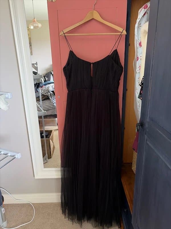 ASOS Black tulle/mesh striking strappy maxi dress