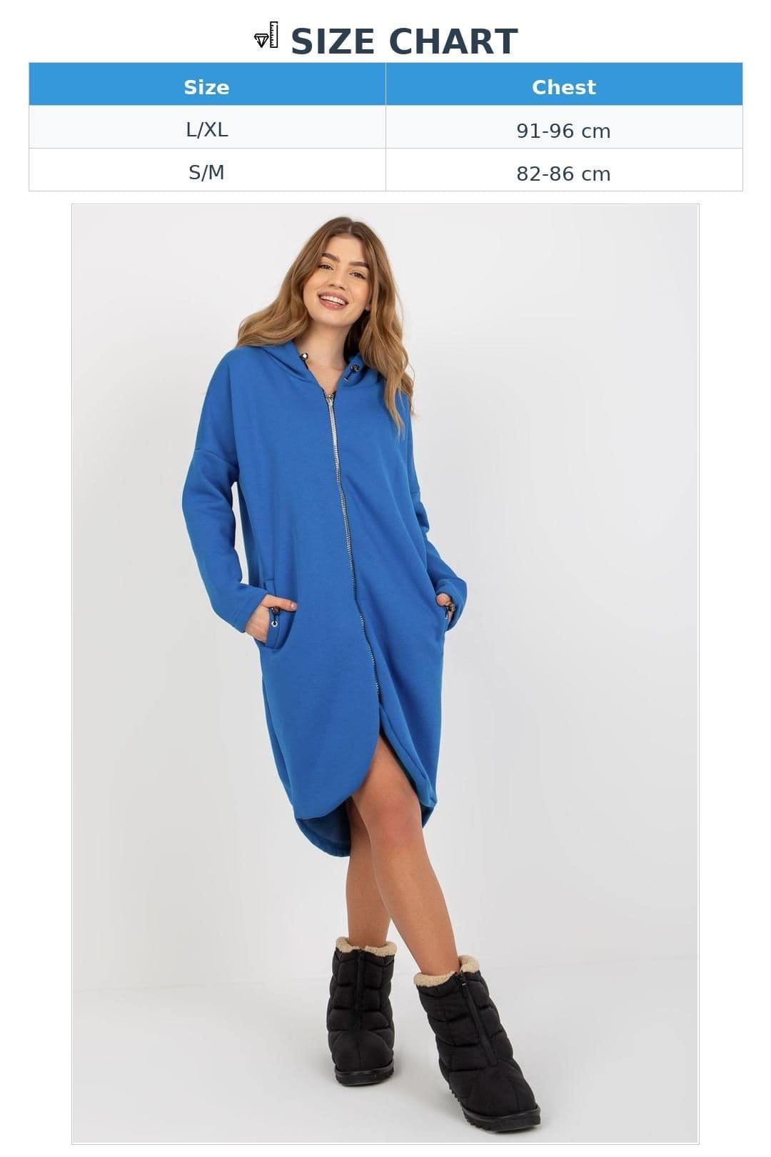 Love Lace Love Lace Women's Zip Hooded Sweatshirt Extended Cut in Blue - 4