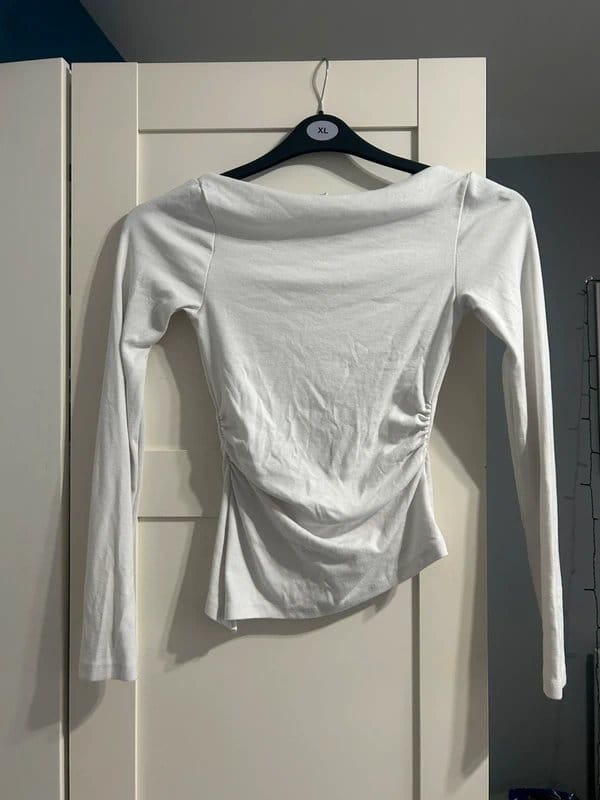 Bershka Ruched Side Long Sleeve Top