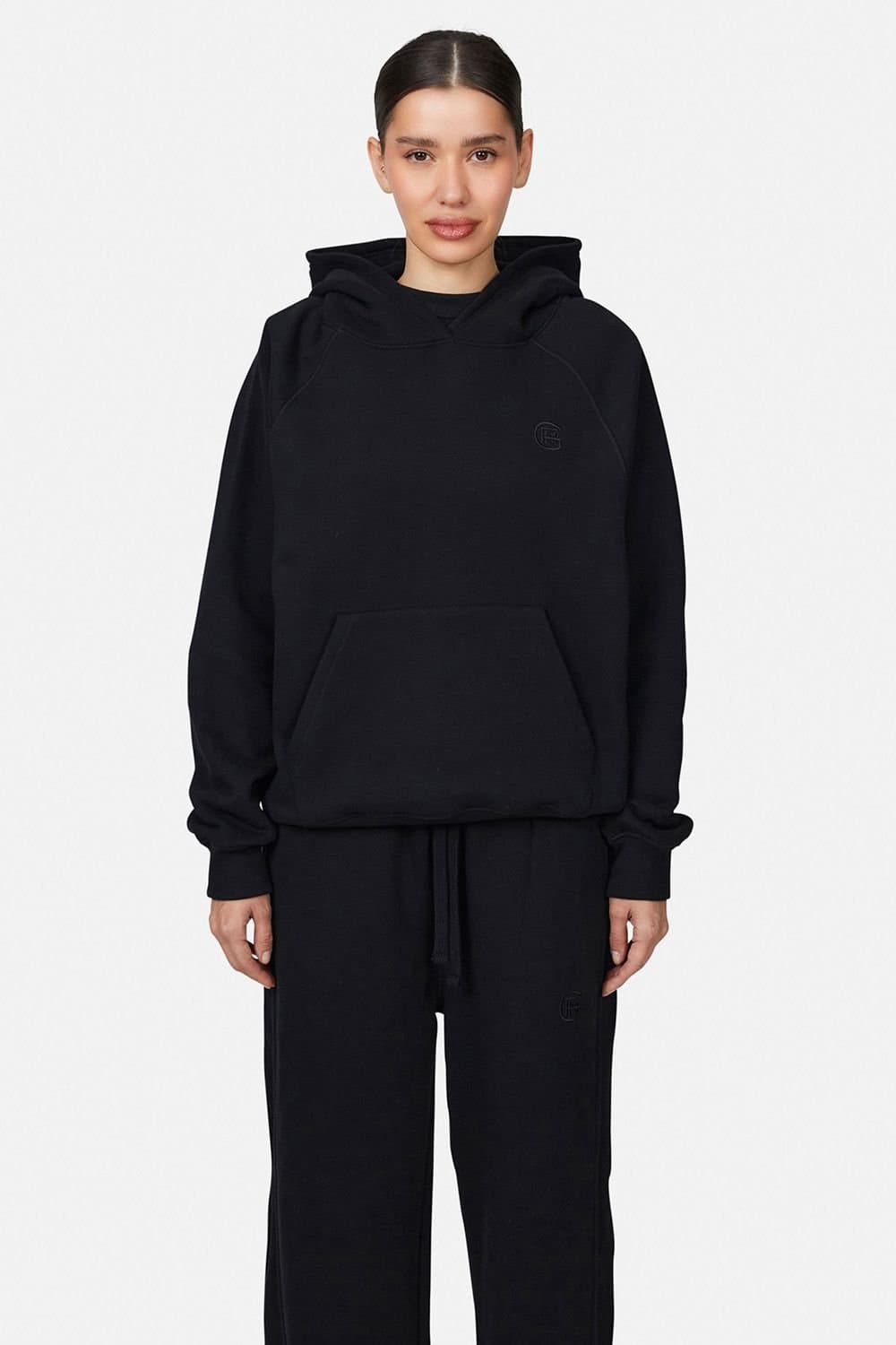 Good For Nothing Good For Nothing Women's Cropped Zip Hoodie in Black