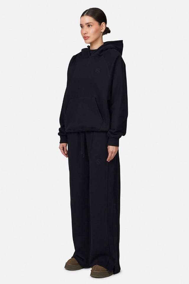 Good For Nothing Good For Nothing Women's Cropped Zip Hoodie in Black - 3